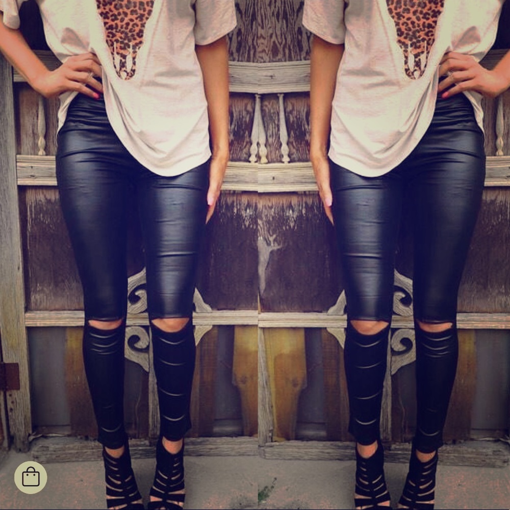 Size Small Black Leggings ripped NWT